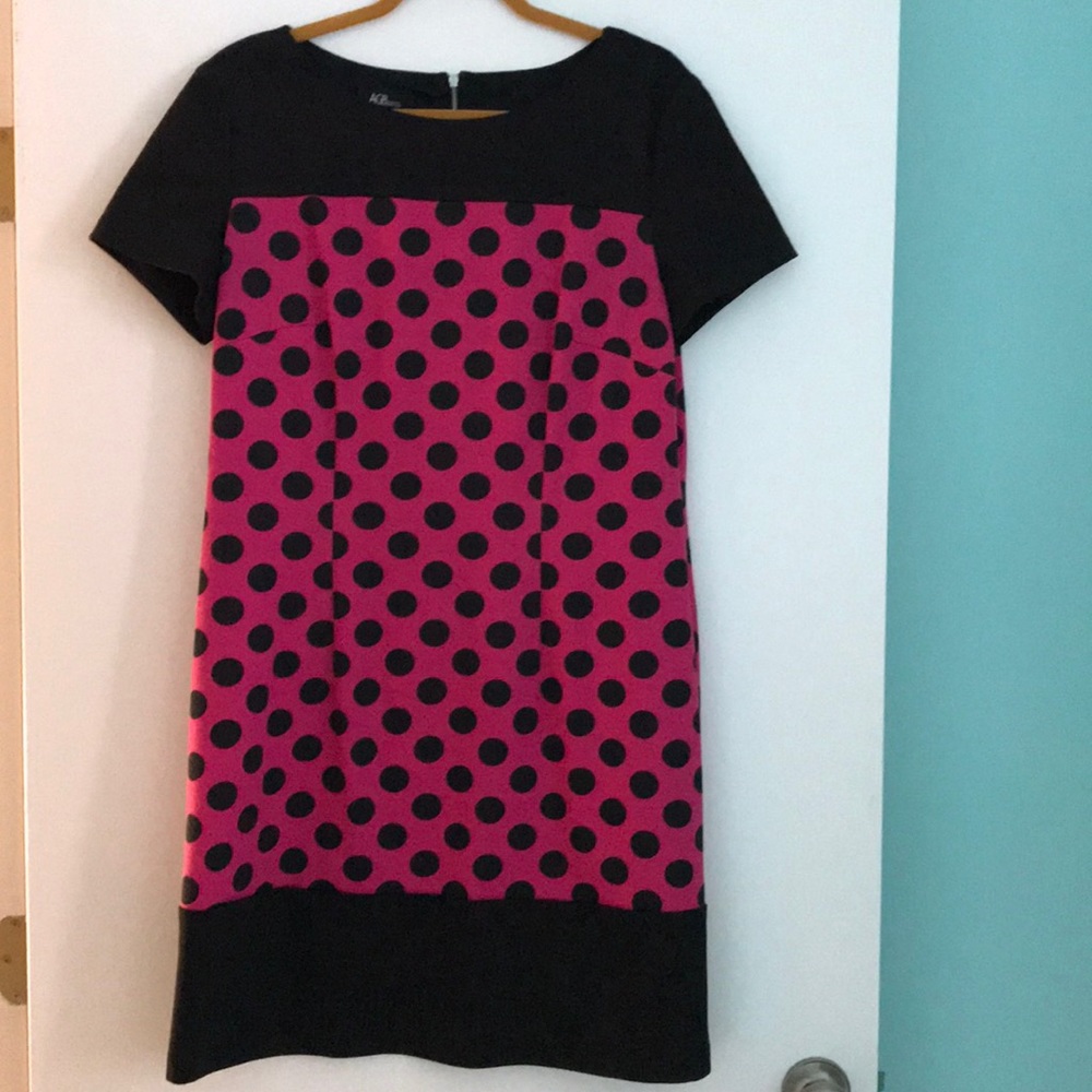 Pink and Black Polka Dot Dress